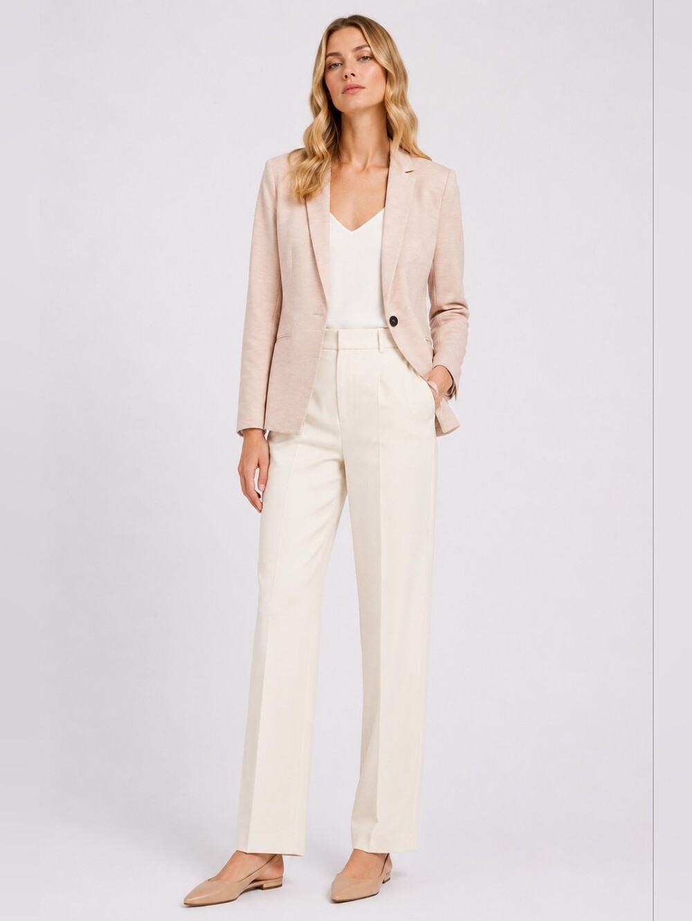 H&M Size 8 Blush Pink Tailored Single-Button Blazer